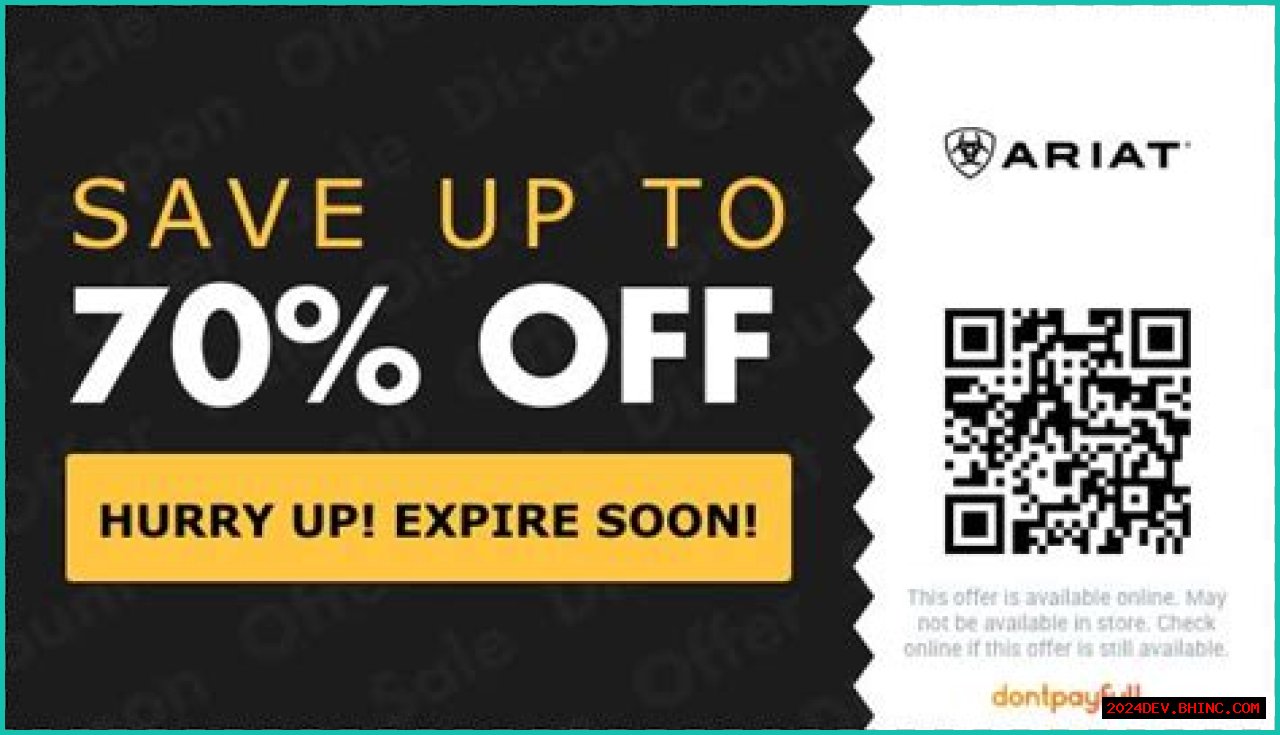 60% + 10% off • Ariat Promo Code • February 2024